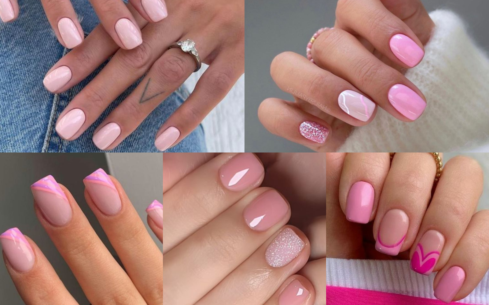 Uñas rosadas claras