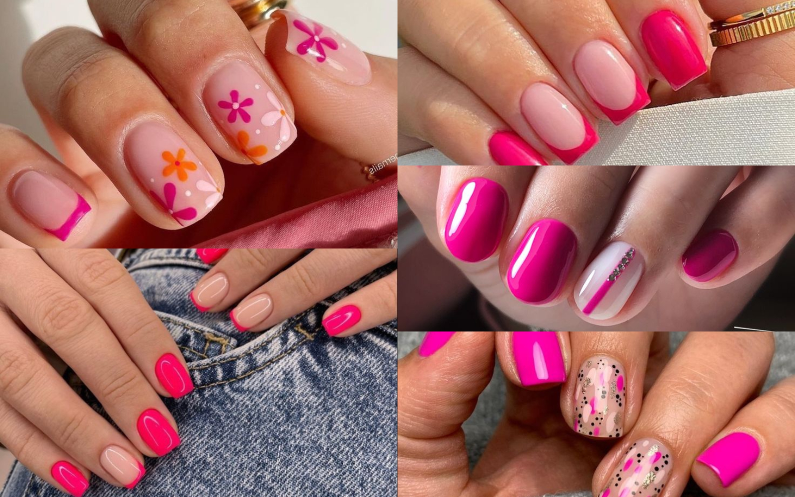 Uñas rosa neon