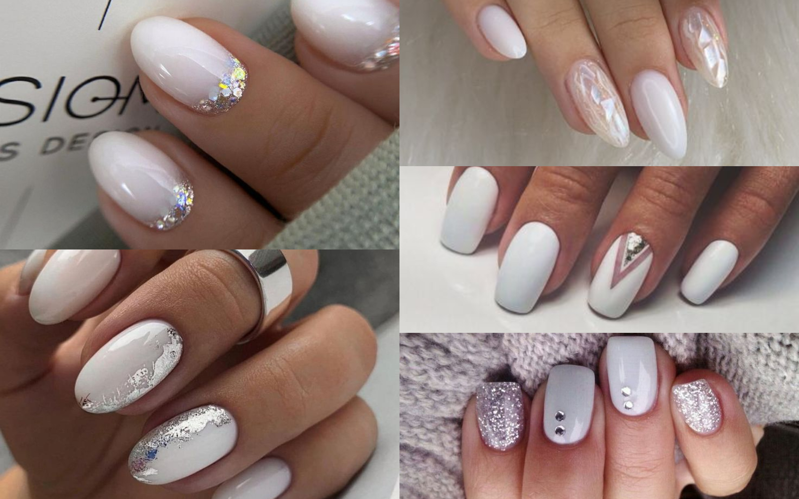 Uñas blancas con diseño 1