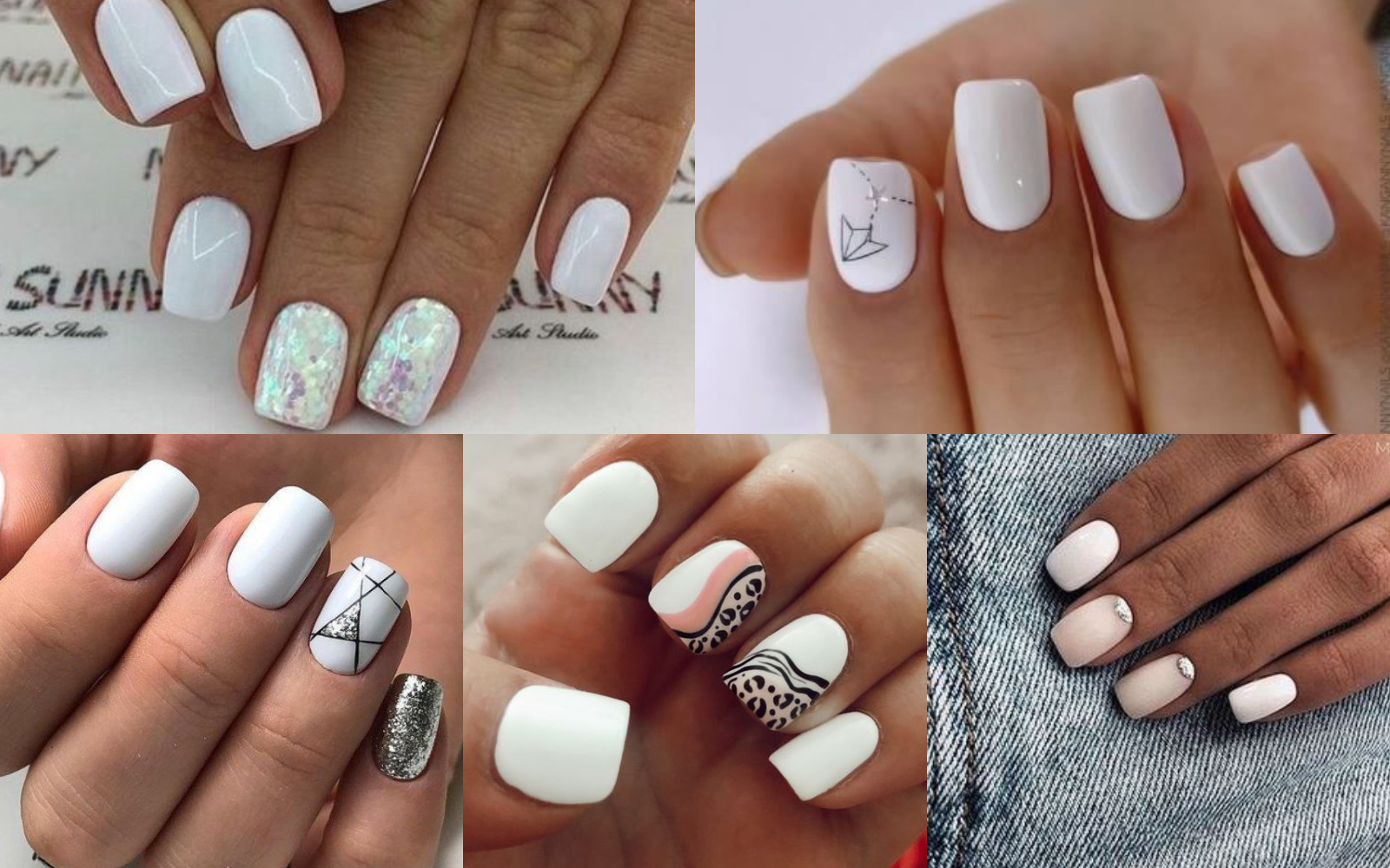 Uñas blancas con diseño 3