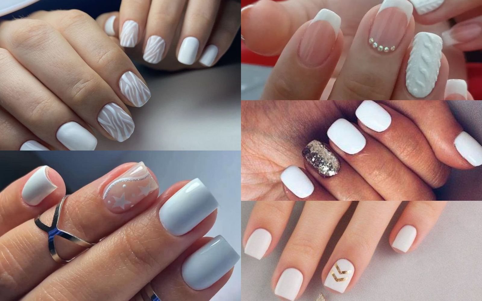 Uñas blancas con diseño 3