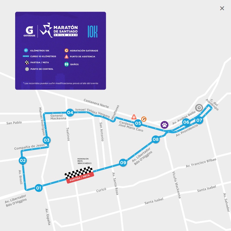 Mapa de recorrido 10K