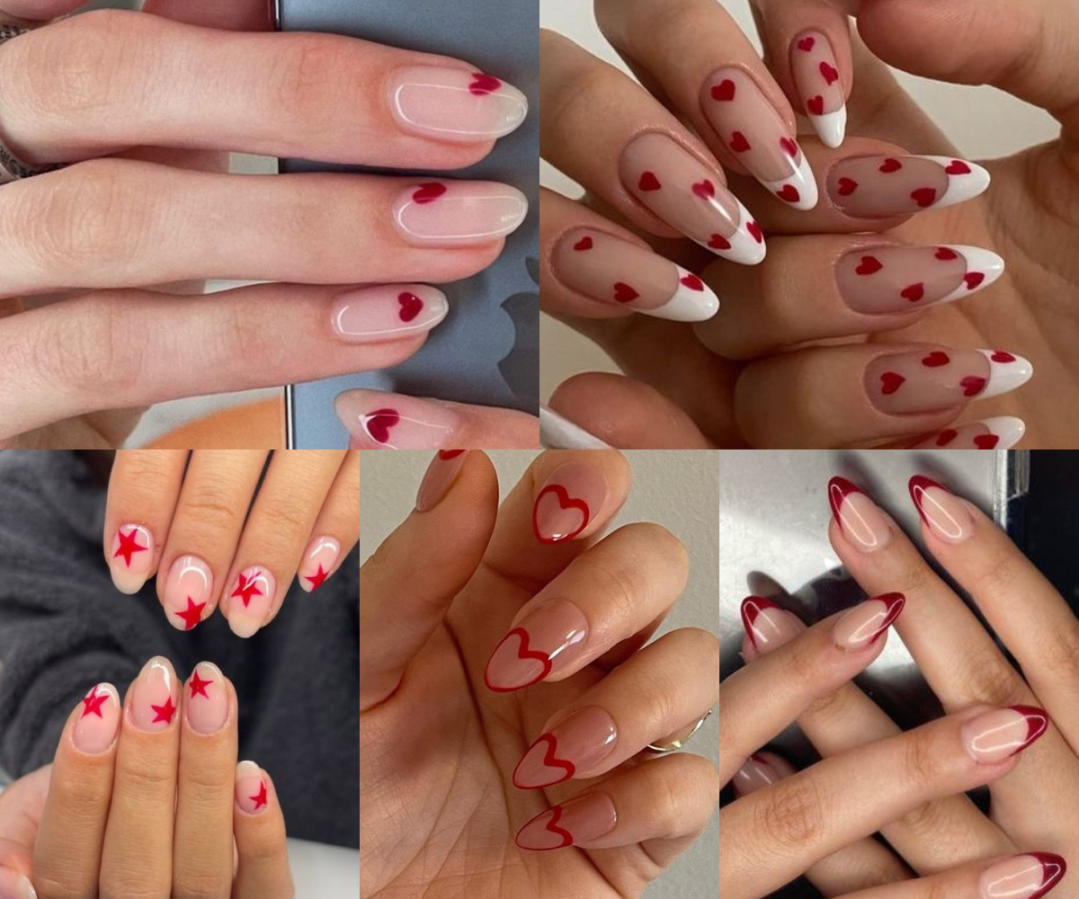 Uñas almendradas rojas 2