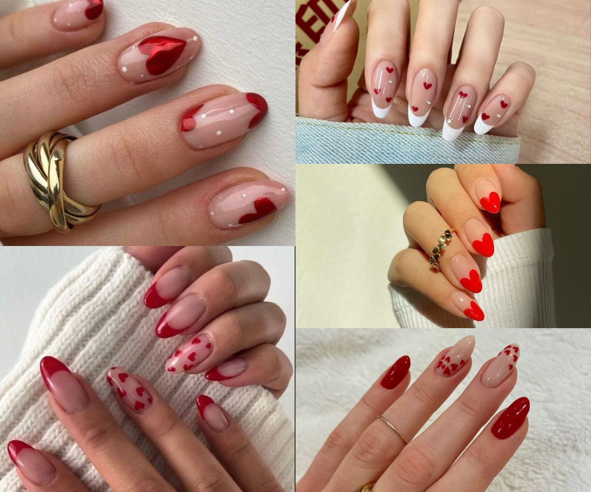 Uñas almendradas rojas 3