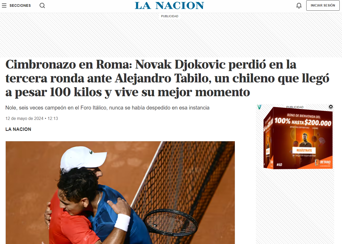 La Nación sobre Alejandro Tabilo