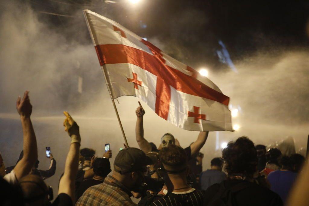 Manifestantes en Georgia