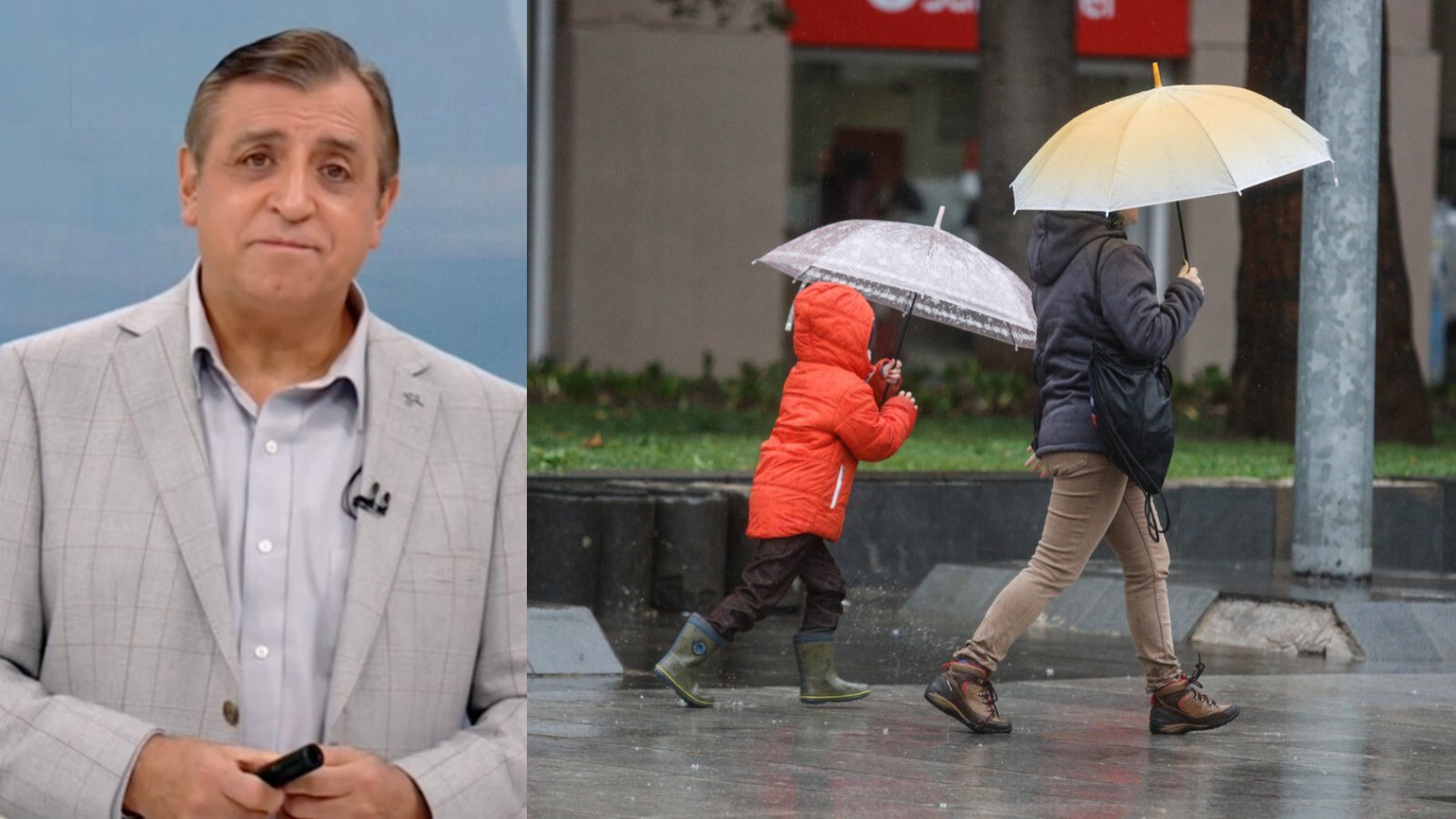 Iván Torres y lluvia en Santiago.