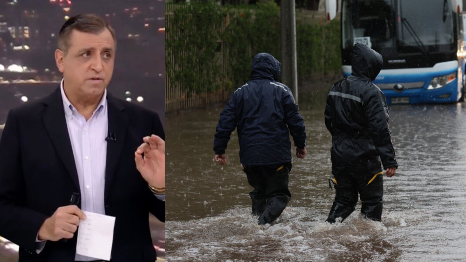 Iván Torres y lluvia en Santiago.