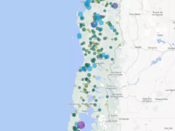 Lugares donde más ha llovido. Sistema frontal.