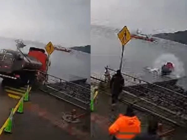 La caída fue causada por una falla de los frenos del vehículo y el tránsito ha sido restaurado a la normalidad.