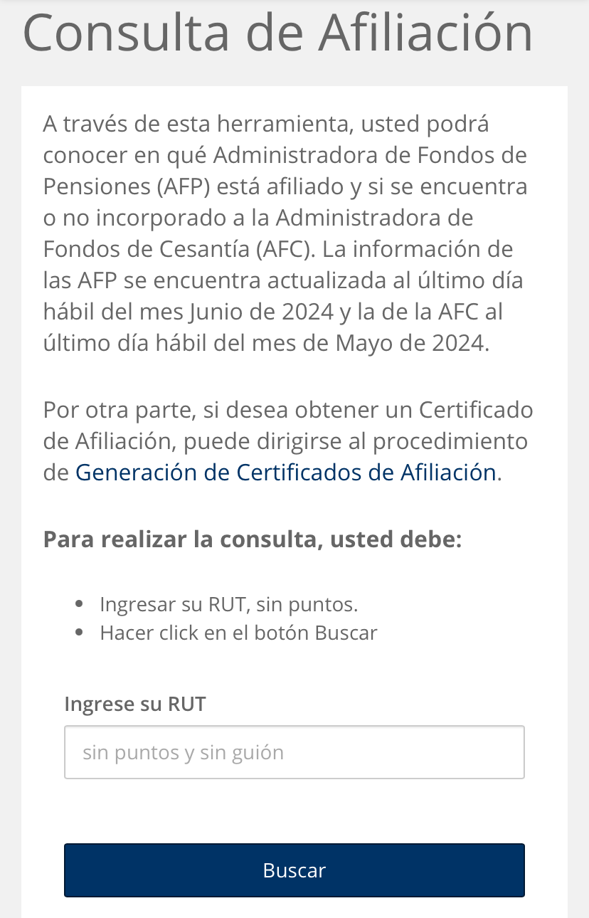 Consulta con tu RUT en qué AFP estás