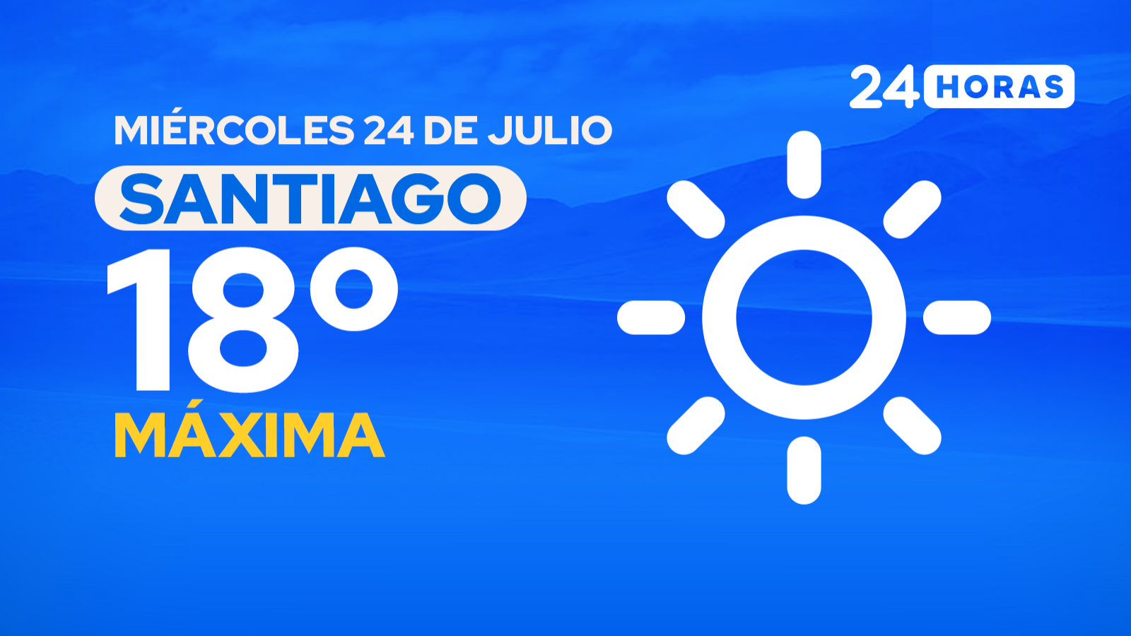 El tiempo en Santiago: miércoles 24 de julio de 2024