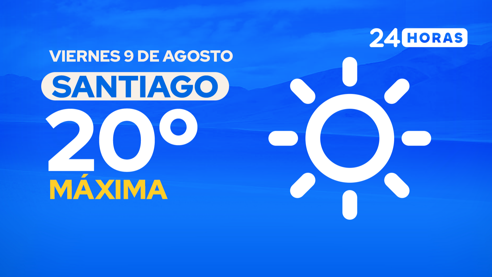 El tiempo en Santiago: viernes 9 de agosto de 2024