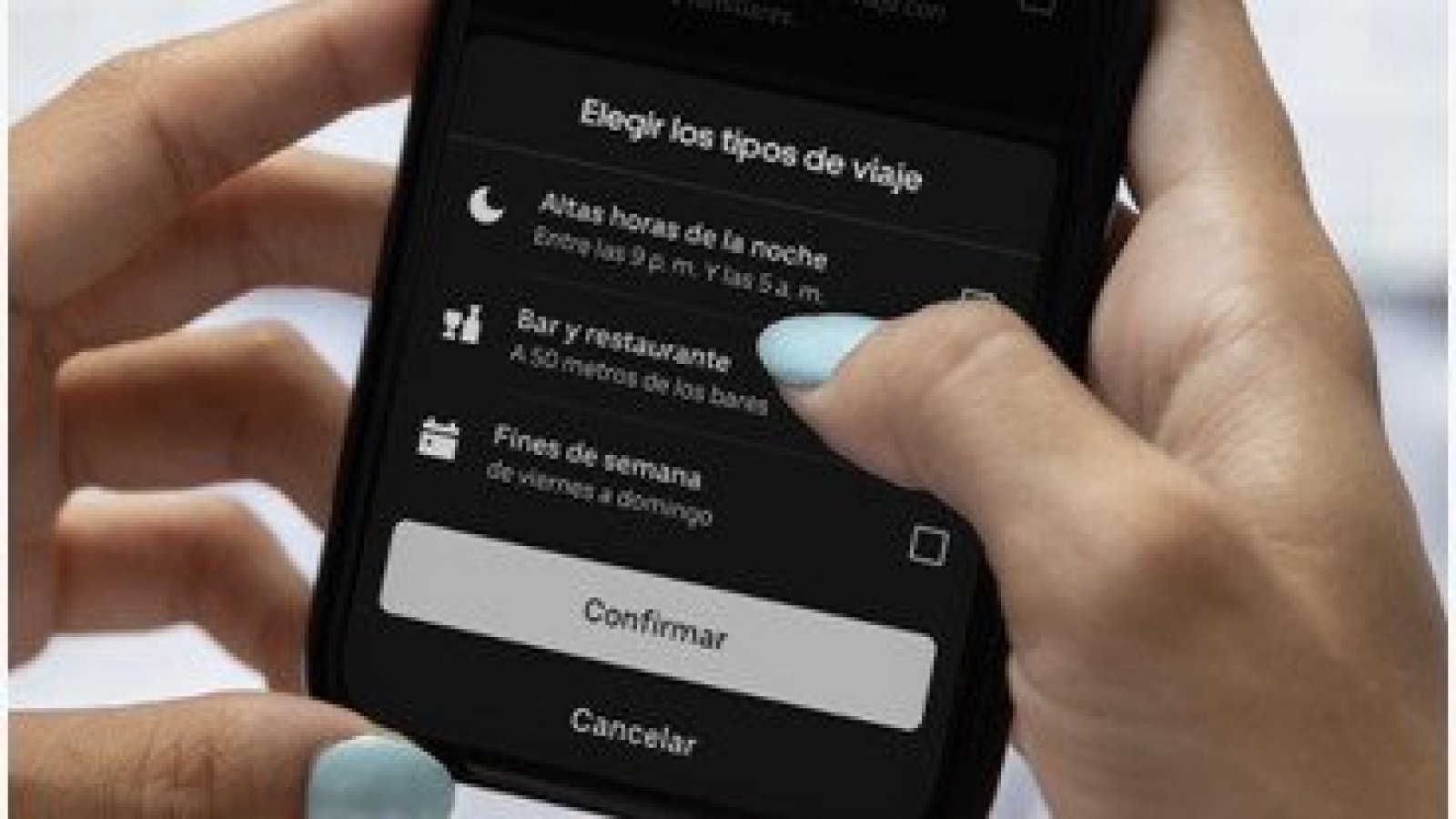 Primer vistazo al nuevo menú de Medidas de Seguridad de Uber