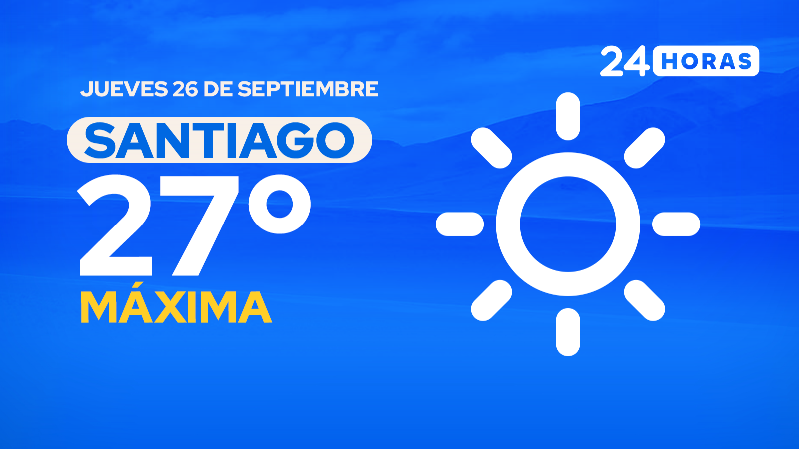 El tiempo en Santiago: jueves 26 de septiembre de 2024