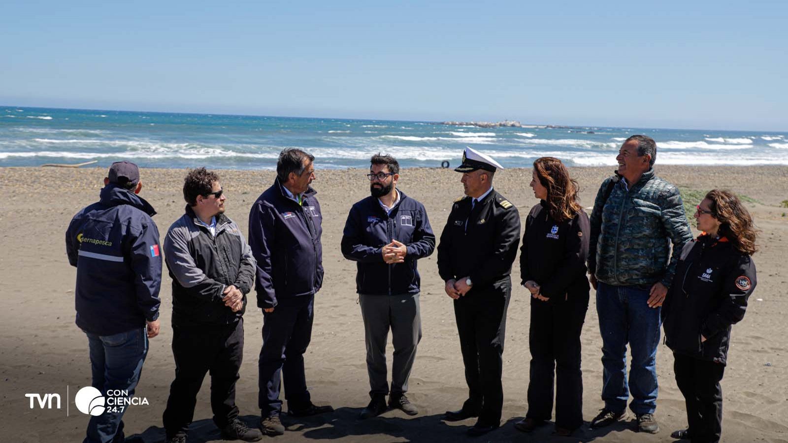 Visita inspectiva a la playa de Ritoque por autoridades del Medio Ambiente y la Armada, destacando la importancia de la protección ambiental.