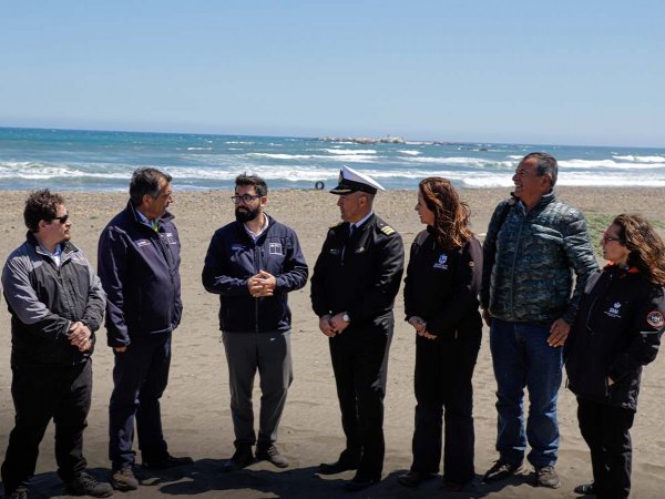 Visita inspectiva a la playa de Ritoque por autoridades del Medio Ambiente y la Armada, destacando la importancia de la protección ambiental.