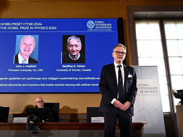 John J. Hopfield y Geoffrey E. Hinton, ganadores del Premio Nobel de Física 2024.