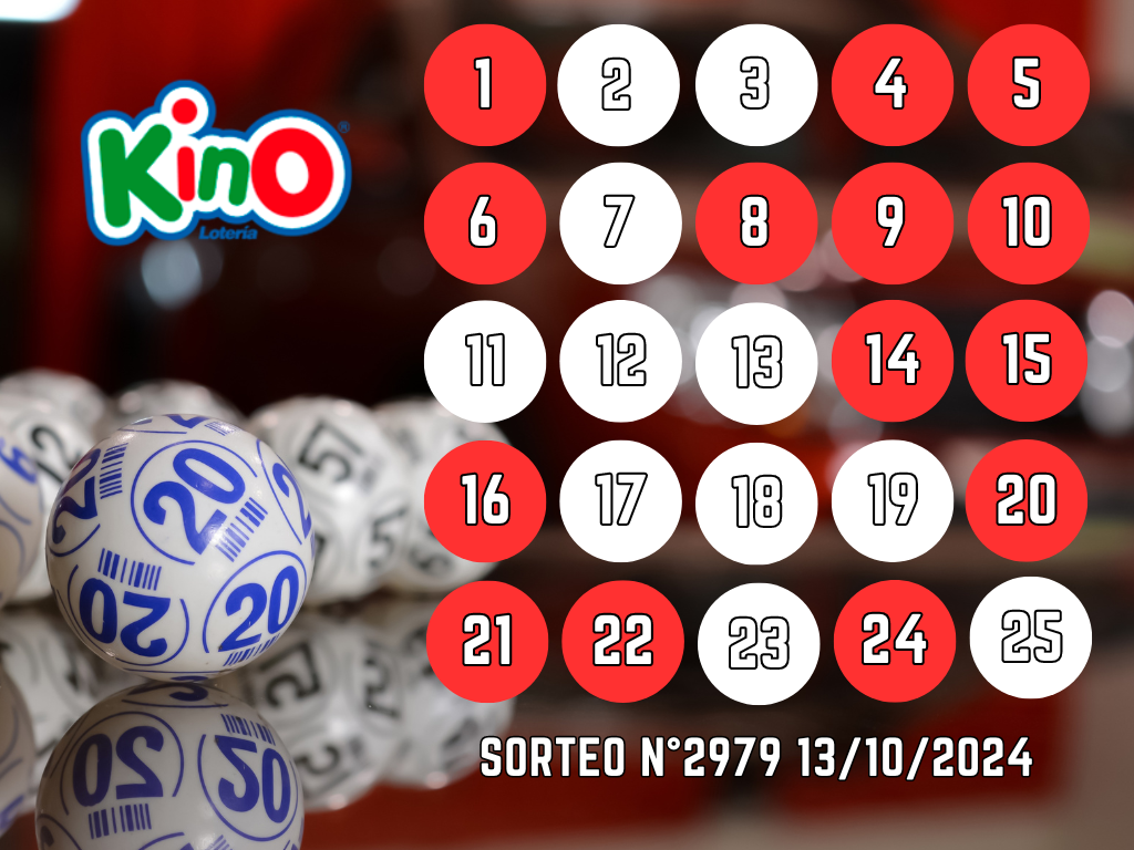 RESULTADOS KINO, SORTEO 2979 - DOMINGO 13 DE OCTUBRE 2024