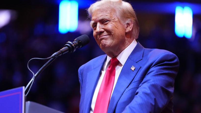 Trump durante un mitín en el Madison Square Garden en Nueva York. 