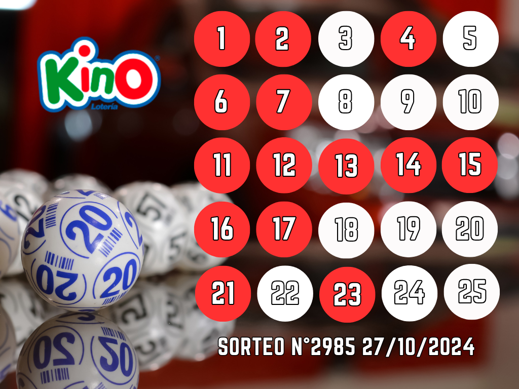 Resultados kino sorteo domingo 27 octubre