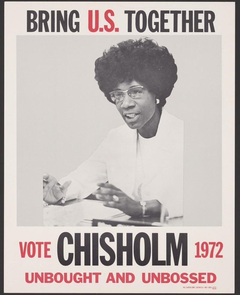 Cartel de la campaña presidencial de Shirley Chisholm