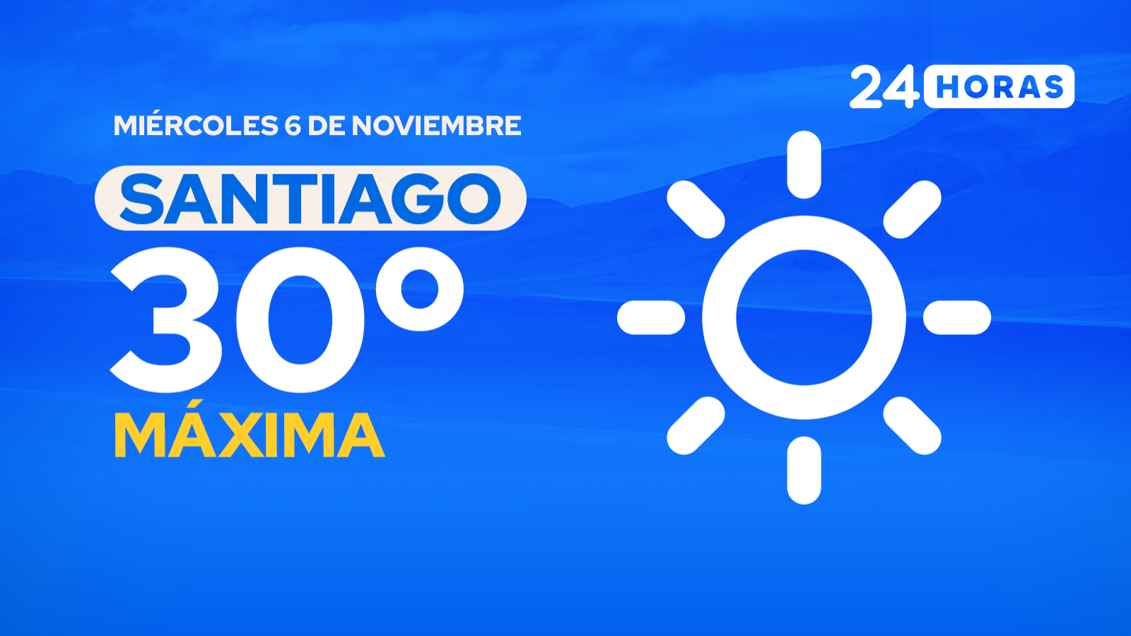 El tiempo en Santiago: miércoles 6 de noviembre de 2024