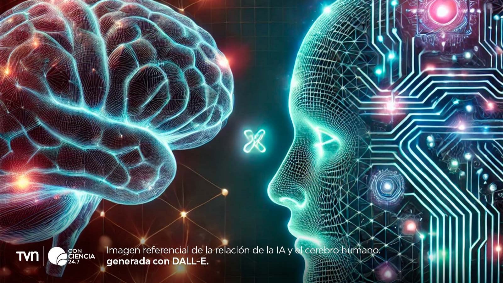 Representación de un cerebro humano y una red de inteligencia artificial, destacando el estudio sobre diferencias en el aprendizaje.