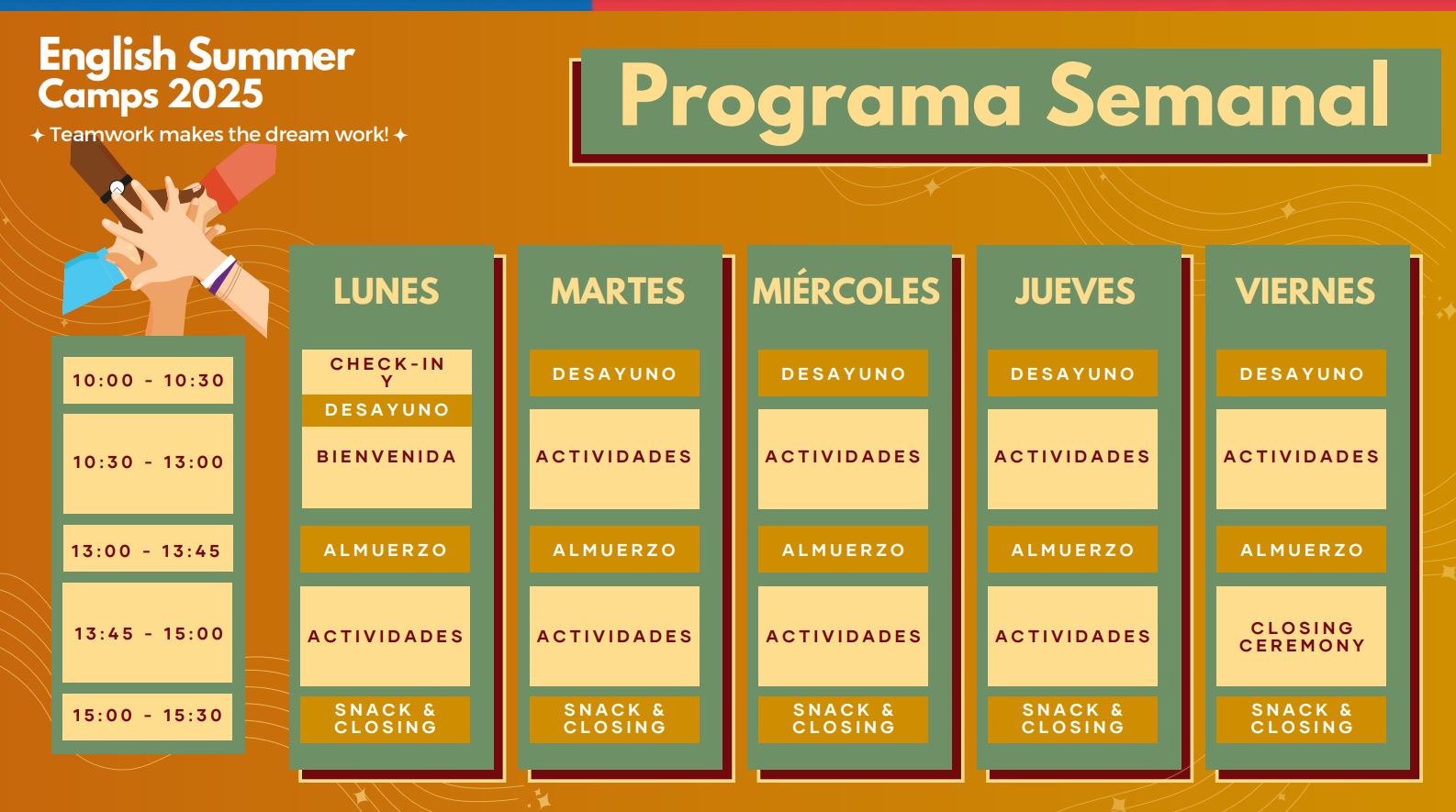 Programa semanal English Camps