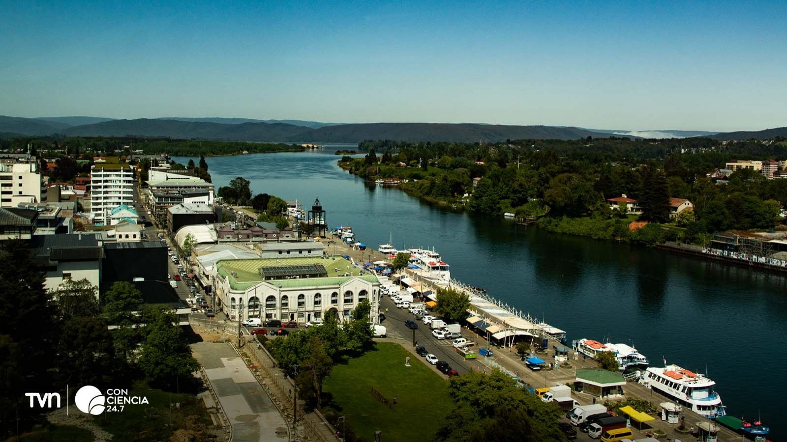 Competidores del IRONMAN 70.3 Valdivia, el primer evento carbono neutral de su tipo, en plena carrera.