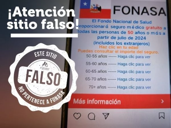 Sitio falso de Fonasa.