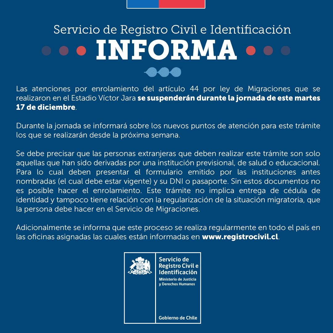 Comunicado Registro Civil