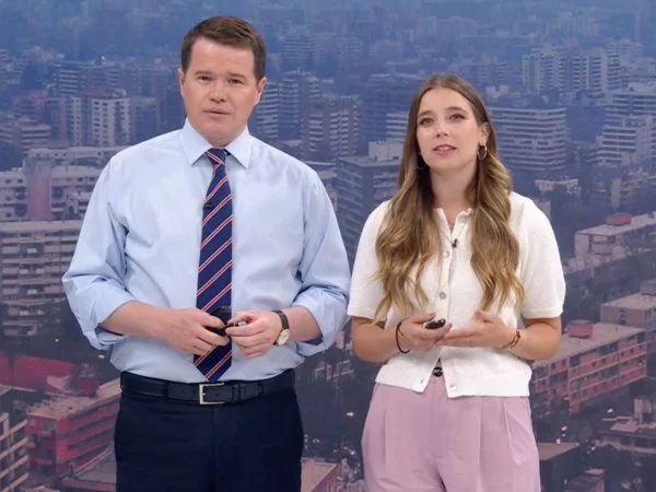 Davor Gjuranovic y Agustina Álvarez en 24 Horas Tu Mañana.