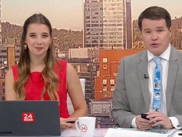 Davor Gjuranovic y Agustina Álvarez en 24 Horas Tu Mañana.