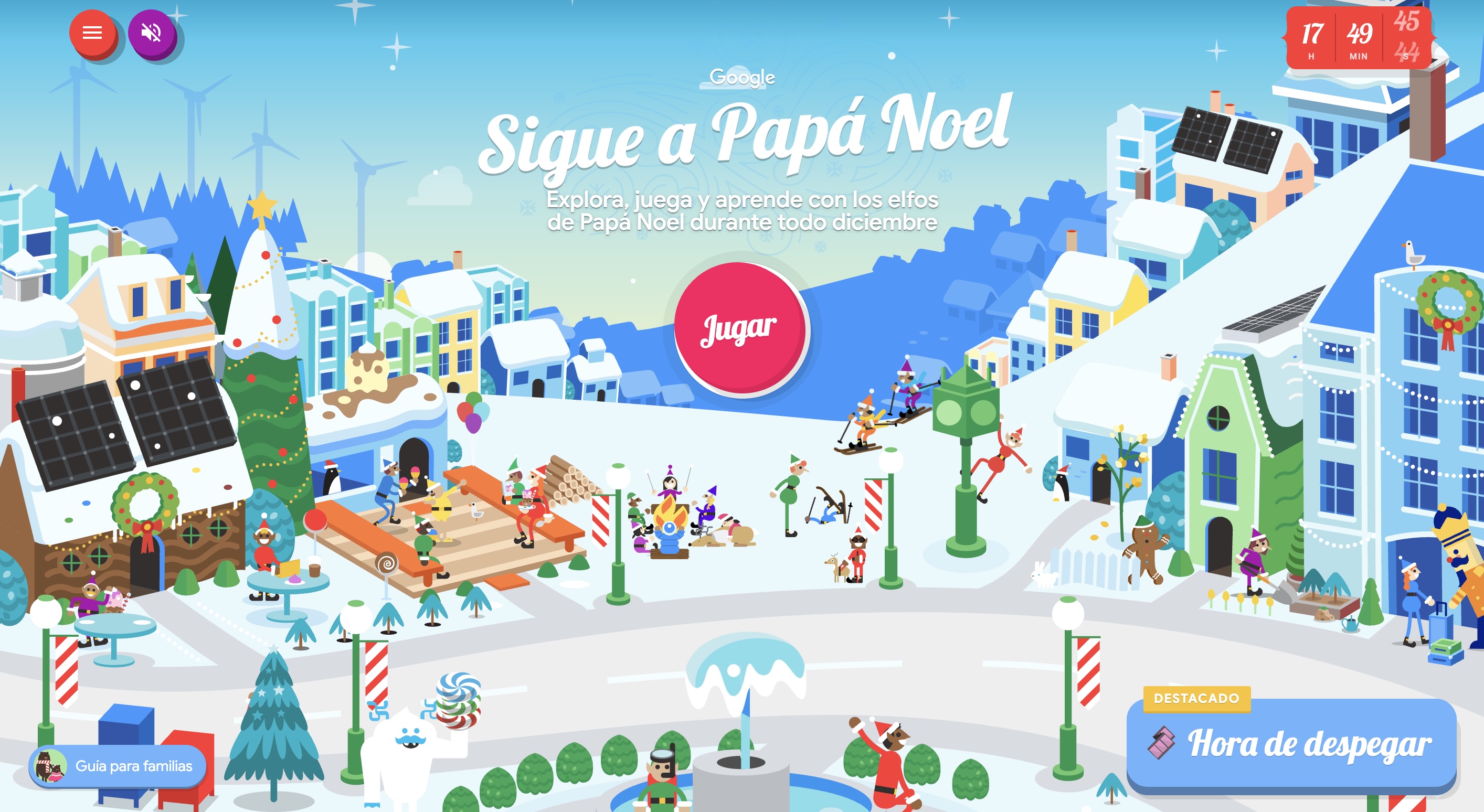 Google Santa tracker. Dónde está el viejito pascuero