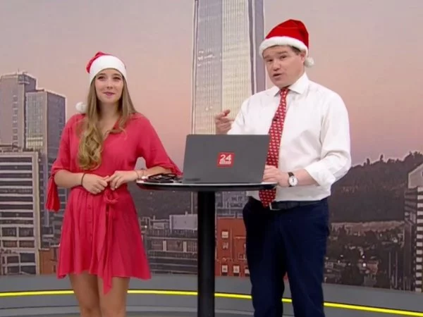 Davor Gjuranovic y Agustina Álvarez en 24 Horas Tu Mañana.