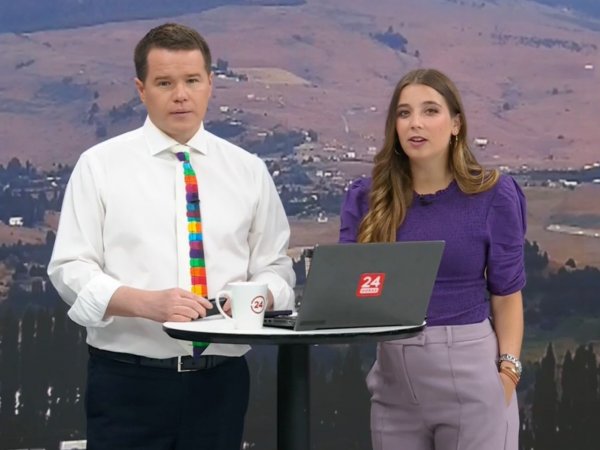 Davor Gjuranovic y Agustina Álvarez en 24 Horas Tu Mañana.