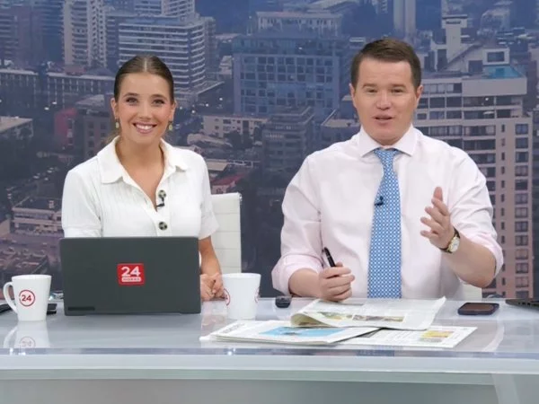 Davor Gjuranovic y Agustina Álvarez en 24 Horas Tu Mañana.