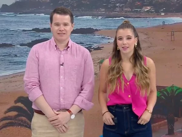 Davor Gjuranovic y Agustina Álvarez en 24 Horas Tu Mañana.