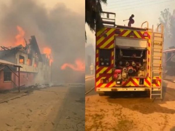 Incendio forestal consume liceo de Traiguén