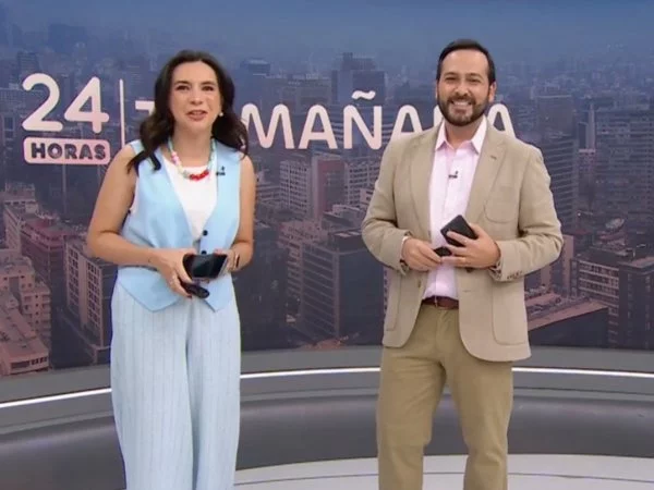 Valentina Reyes y Rafael Venegas en 24 Horas Tu Mañana.