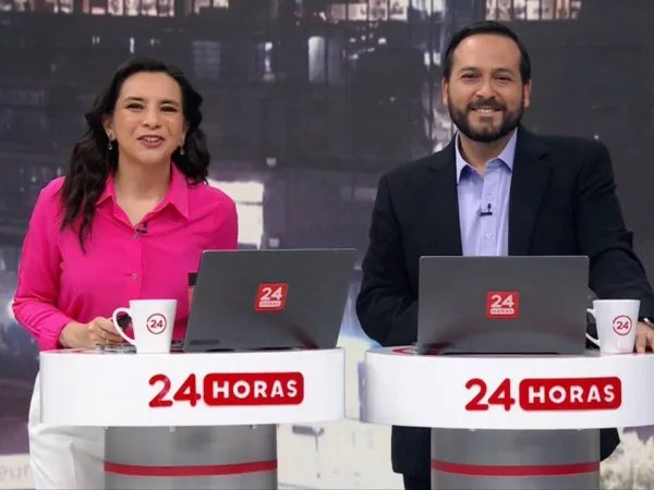 Valentina Reyes y Rafael Venegas en 24 Horas Tu Mañana.