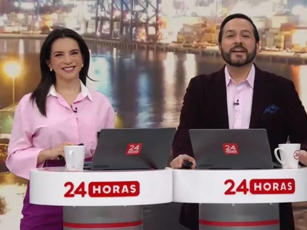 Valentina Reyes y Rafael Venegas en 24 Horas Tu Mañana.