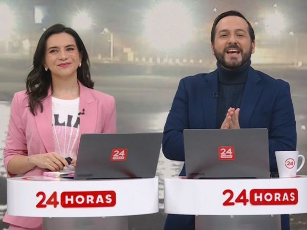 Valentina Reyes y Rafael Venegas en 24 Horas Tu Mañana.