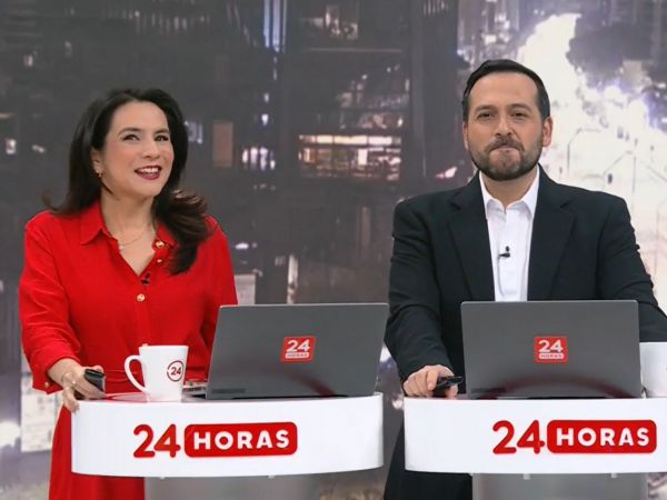 Valentina Reyes y Rafael Venegas en 24 Horas Tu Mañana.
