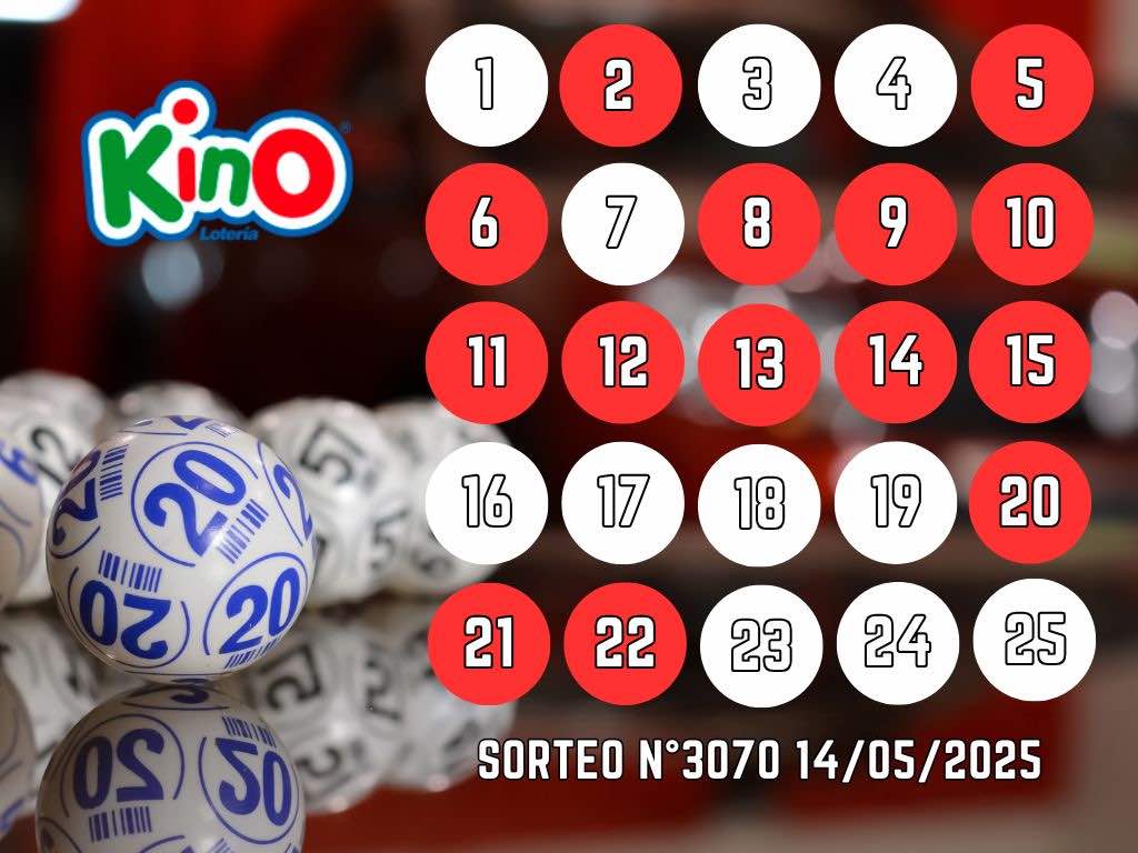 RESULTADOS KINO, SORTEO 3070 - MIÉRCOLES 14 DE MAYO 2025