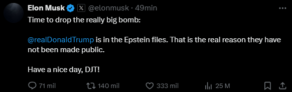 Mensaje de Elon Musk