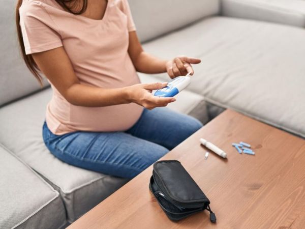 Mujer con diabetes gestacional.