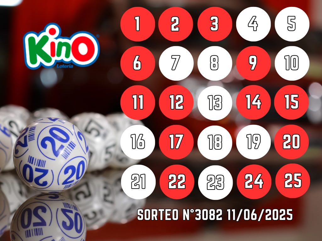 RESULTADOS KINO, SORTEO 3082 - MIÉRCOLES 11 DE JUNIO 2025