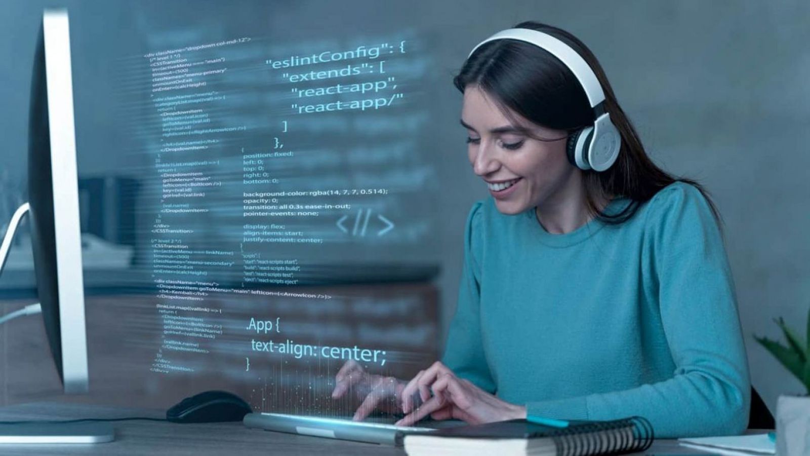 Persona trabajando con IA